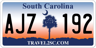 SC license plate AJZ192