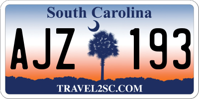 SC license plate AJZ193