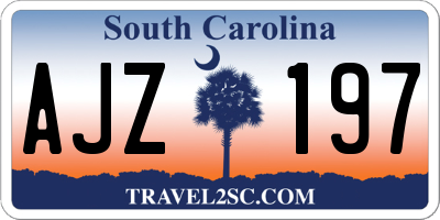 SC license plate AJZ197