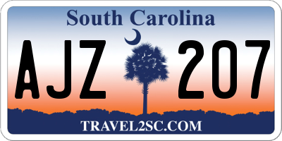 SC license plate AJZ207