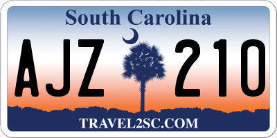 SC license plate AJZ210