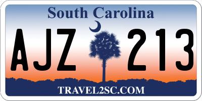 SC license plate AJZ213
