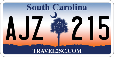 SC license plate AJZ215