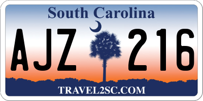 SC license plate AJZ216