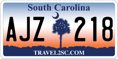 SC license plate AJZ218