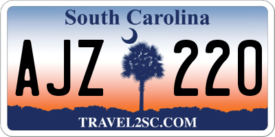 SC license plate AJZ220