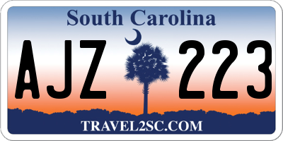 SC license plate AJZ223