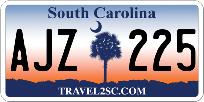 SC license plate AJZ225