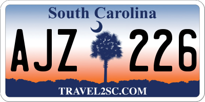 SC license plate AJZ226