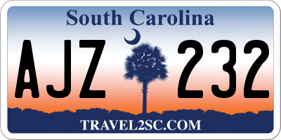 SC license plate AJZ232