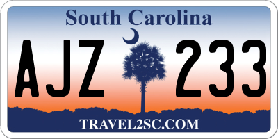 SC license plate AJZ233