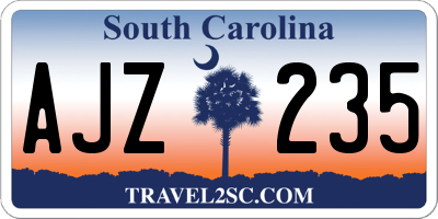 SC license plate AJZ235
