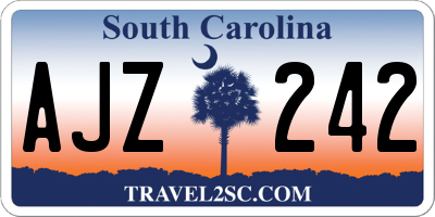SC license plate AJZ242
