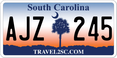 SC license plate AJZ245