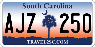 SC license plate AJZ250