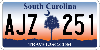 SC license plate AJZ251