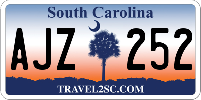 SC license plate AJZ252