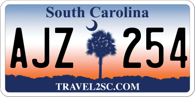 SC license plate AJZ254