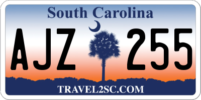 SC license plate AJZ255