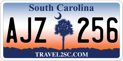 SC license plate AJZ256
