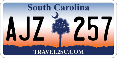 SC license plate AJZ257