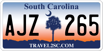 SC license plate AJZ265