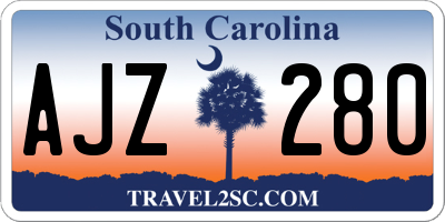 SC license plate AJZ280
