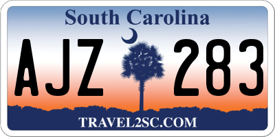 SC license plate AJZ283
