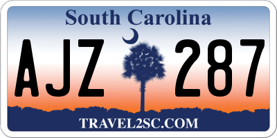 SC license plate AJZ287