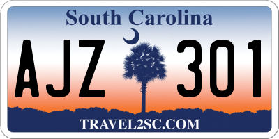 SC license plate AJZ301