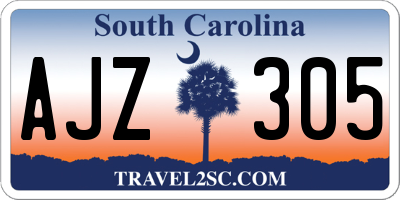 SC license plate AJZ305