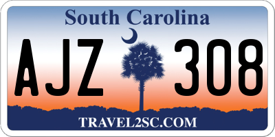 SC license plate AJZ308