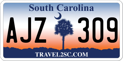 SC license plate AJZ309