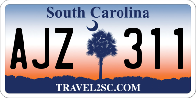 SC license plate AJZ311