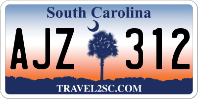 SC license plate AJZ312