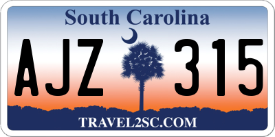 SC license plate AJZ315