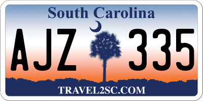 SC license plate AJZ335