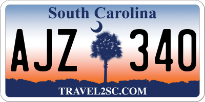 SC license plate AJZ340