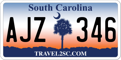 SC license plate AJZ346