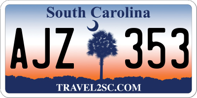 SC license plate AJZ353