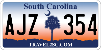 SC license plate AJZ354