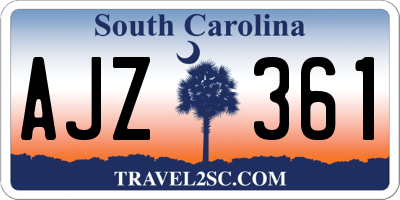 SC license plate AJZ361