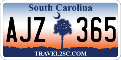 SC license plate AJZ365