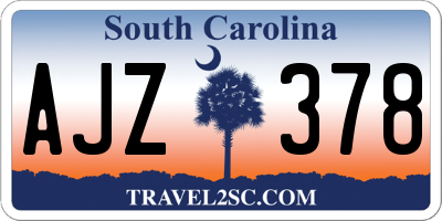 SC license plate AJZ378