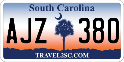 SC license plate AJZ380