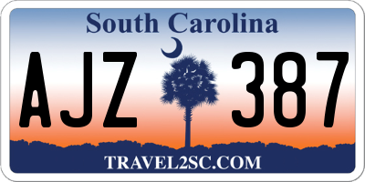 SC license plate AJZ387