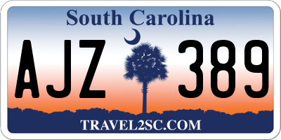 SC license plate AJZ389