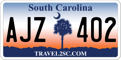 SC license plate AJZ402