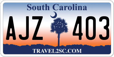 SC license plate AJZ403