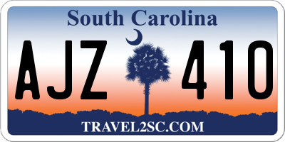 SC license plate AJZ410
